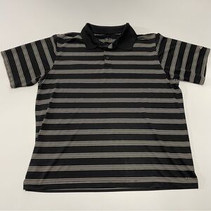 Men’s Champion Black and Gold Striped Lightweight Polo (Purdue colors!)